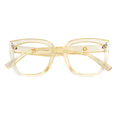 Square Transparent Yellow Eyeglasses
