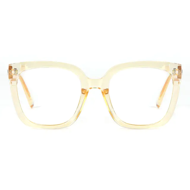 Square Transparent Yellow Eyeglasses