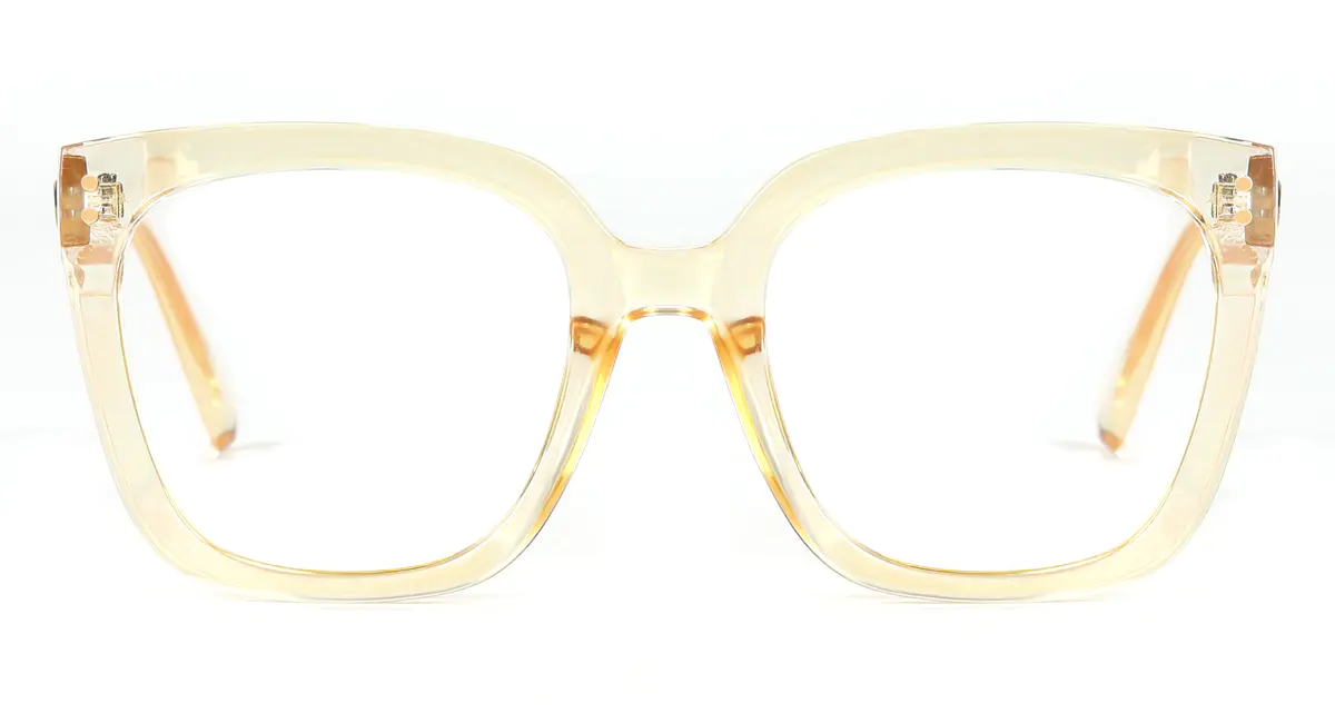 Square Transparent Yellow Eyeglasses