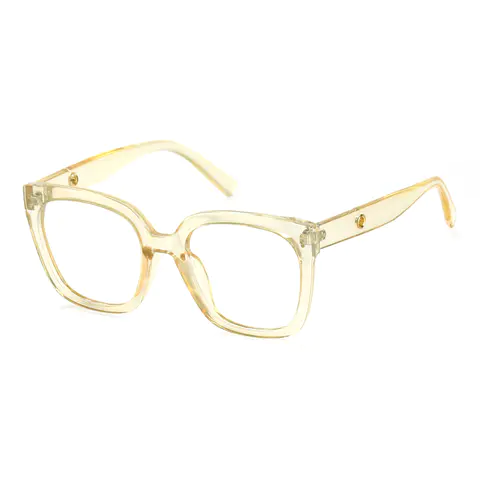 Square Transparent Yellow Eyeglasses