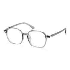 Square Transparent Gray Eyeglasses