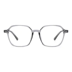 Square Transparent Gray Eyeglasses