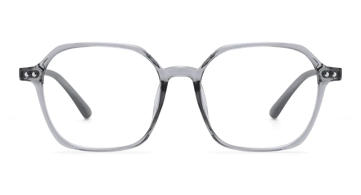 Square Transparent Gray Eyeglasses