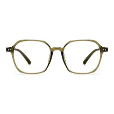 Square Transparent Green Eyeglasses