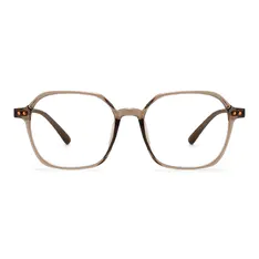 Square Transparent Brown Eyeglasses