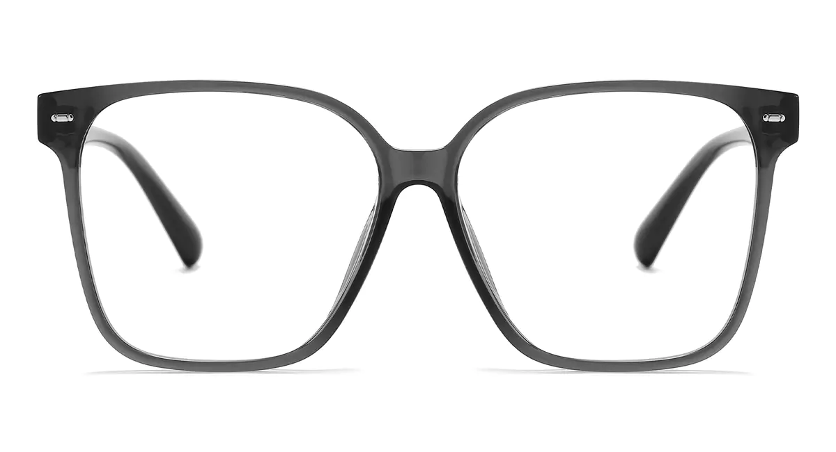 Square Transparent Gray Eyeglasses