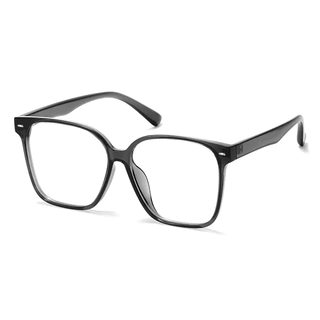Square Transparent Gray Eyeglasses