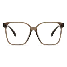 Square Transparent Brown Eyeglasses