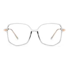 Geometric Transparent Gray Eyeglasses
