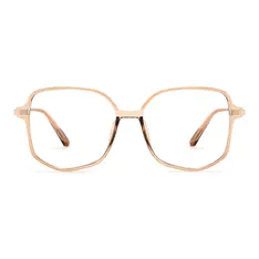 Geometric Transparent Amber Eyeglasses