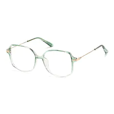 Geometric Transparent Green Eyeglasses