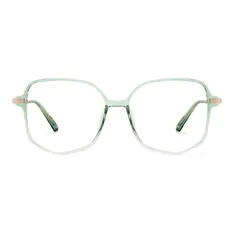 Geometric Transparent Green Eyeglasses