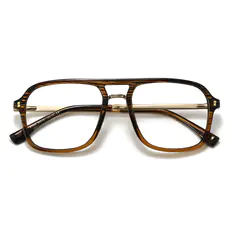 Aviator Brown Striped Eyeglasses