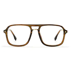 Aviator Brown Striped Eyeglasses