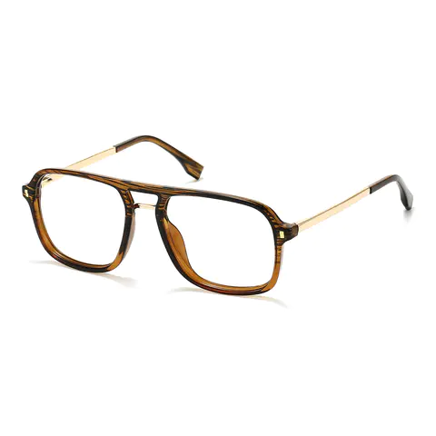 Aviator Brown Striped Eyeglasses