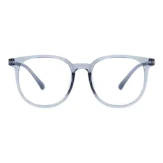 Round Transparent Gray Eyeglasses