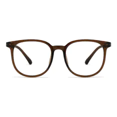 Round Transparent Brown Eyeglasses