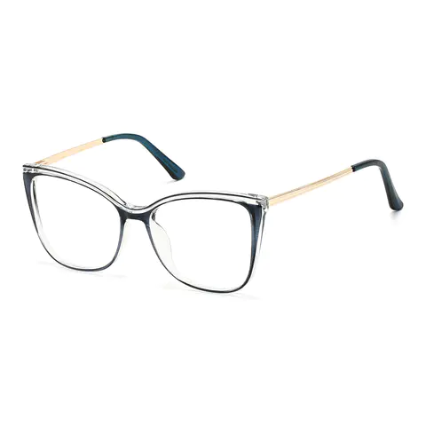 Cat-eye Transparent Blue Eyeglasses