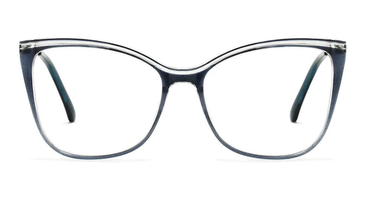 Cat-eye Transparent Blue Eyeglasses