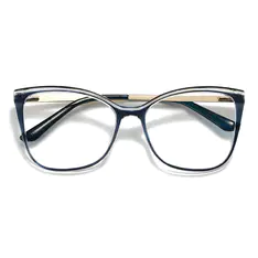 Cat-eye Transparent Blue Eyeglasses