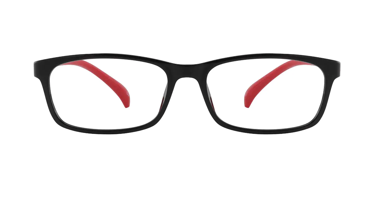 Rectangle Black/Red Eyeglasses