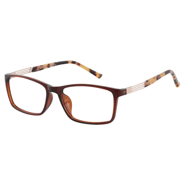 Rectangle Brown Eyeglasses