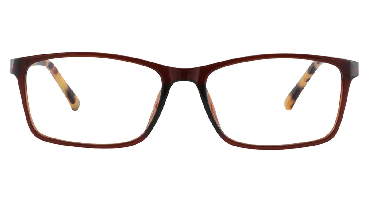 Rectangle Brown Eyeglasses