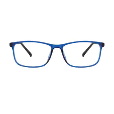 Rectangle Blue Eyeglasses