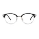 Oval Black Gold Eyeglasses