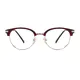 Oval Red/Gold Eyeglasses
