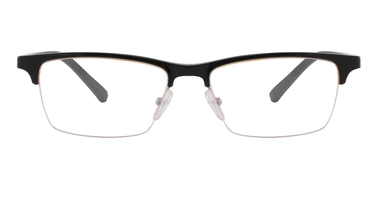 Browline Black Gold Eyeglasses