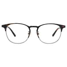 Oval Tortoiseshell Silver Eyeglasses