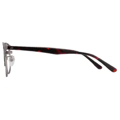 Oval Tortoiseshell Silver Eyeglasses