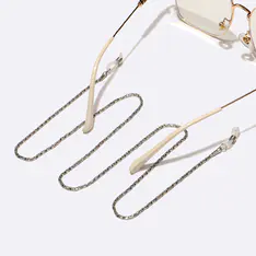 Silver-Black Eyeglasses Chain