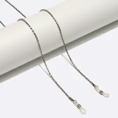 Silver-Black Eyeglasses Chain