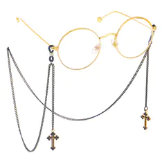 Gold-black eyeglasses chain