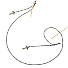 Gold-black eyeglasses chain