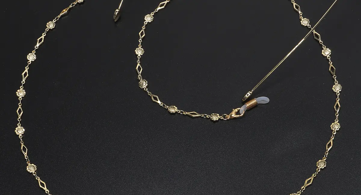 Gold eyeglasses chain