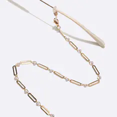 Gold-colored eyeglasses chain