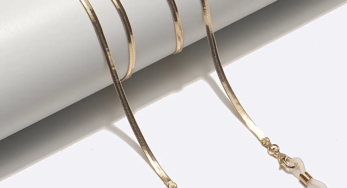 Gold eyeglasses chain