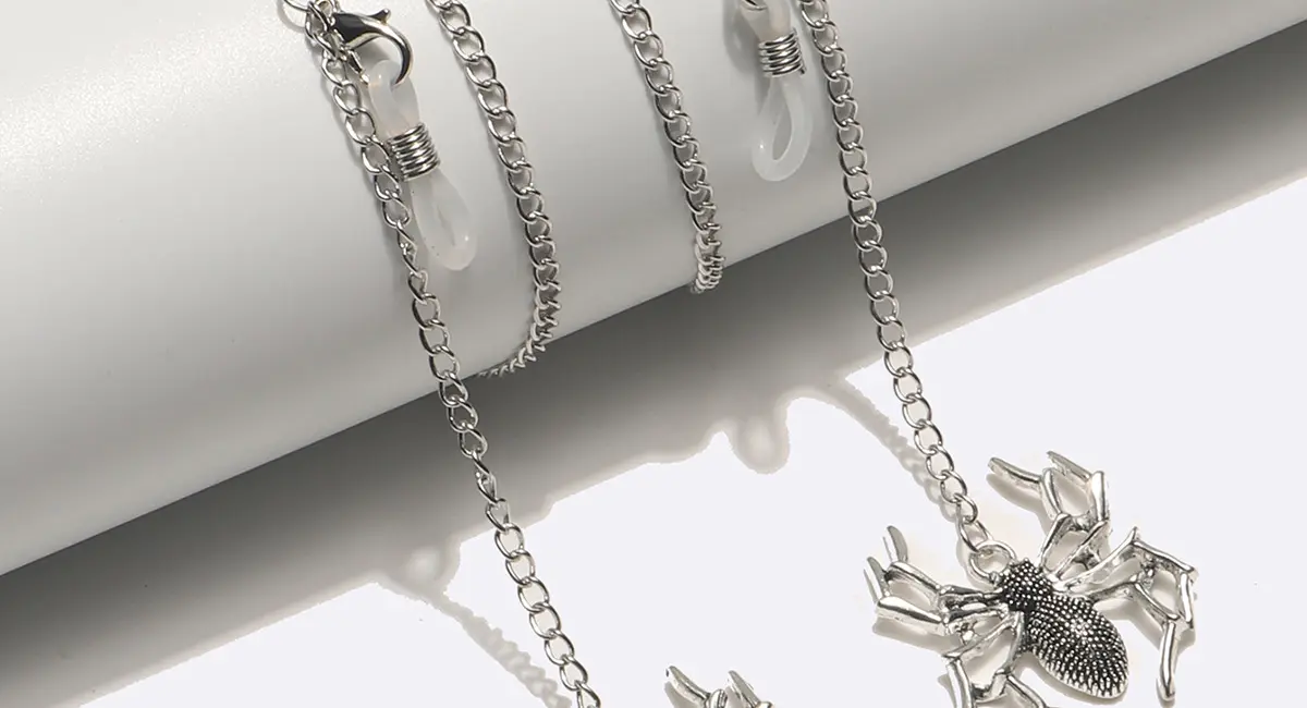 Silver eyeglasses chain