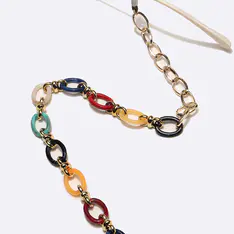 Gold and Red  Eyeglasses Chain