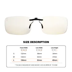 Blue Light Blocking Clip-On（L）Sunglasses