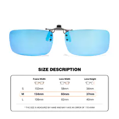 Blue Polarized Clip-on（M） Sunglasses