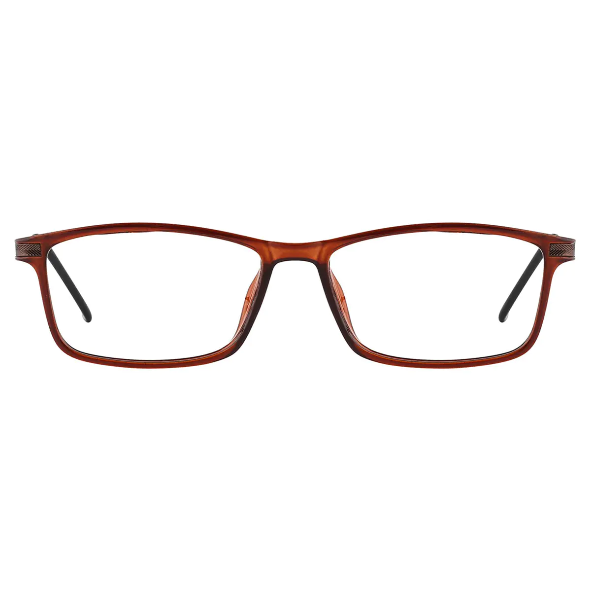 Rectangle Brown Eyeglasses