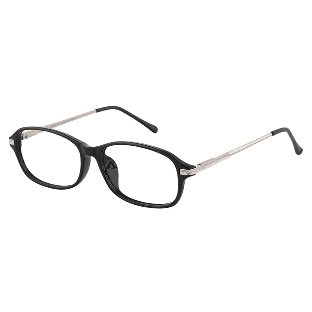 Oval Black/Silver Eyeglasses