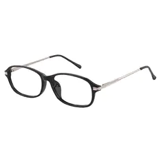 Oval Black/Silver Eyeglasses