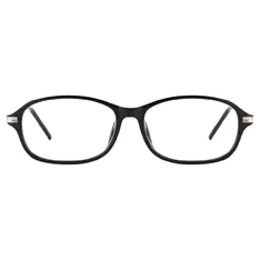 Oval Black/Silver Eyeglasses