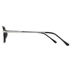 Oval Black/Silver Eyeglasses
