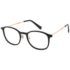Oval Black Gold Eyeglasses